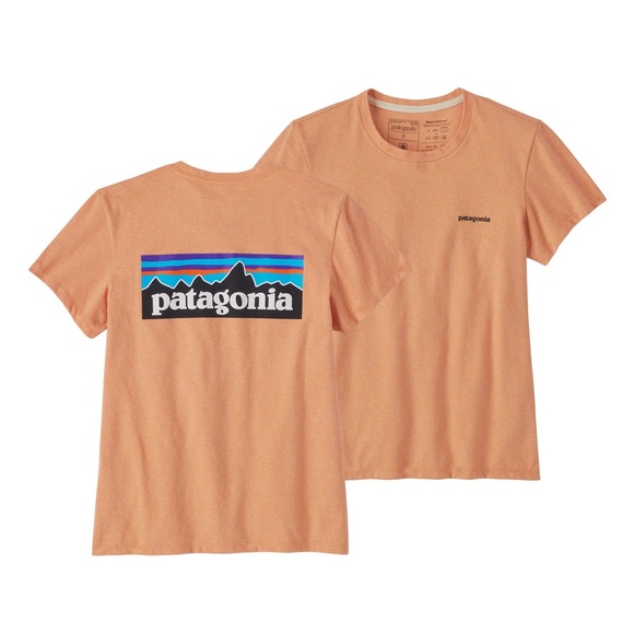 Patagonia P-6 Logo Responsibili-Tee Coral Orange Graphic Tee Medium - Picture 1 of 8